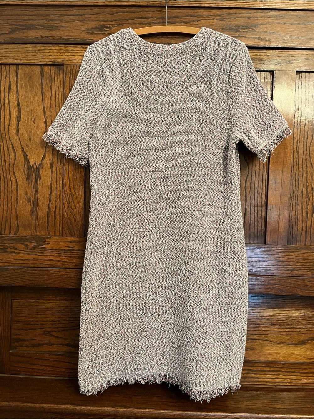 Ann Taylor Fringe Tweed Short Sleeve Sweater Dress, Large - Picture 5 of 6
